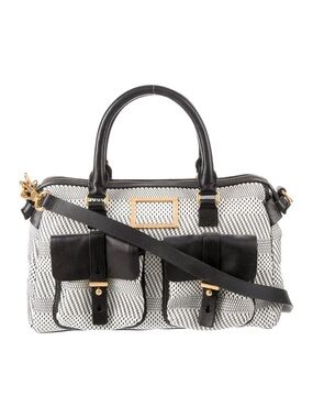 Marc by Marc Jacobs Werdie Weavy White & Black Woven Leather Satchel Bag